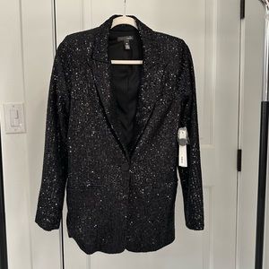 Aqua Sequin Blazer, Size XS